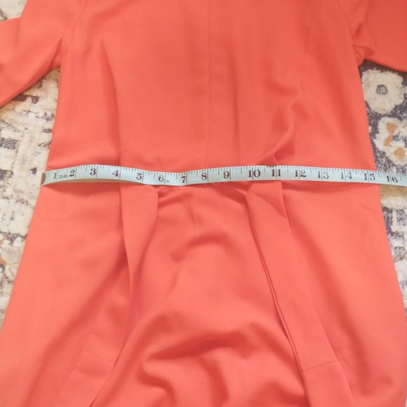 NWT ASOS Bright Orange Tie-Front Midi/Maxi Dress with 3/4 Sleeves - Sz US 2 - Picture 6 of 11